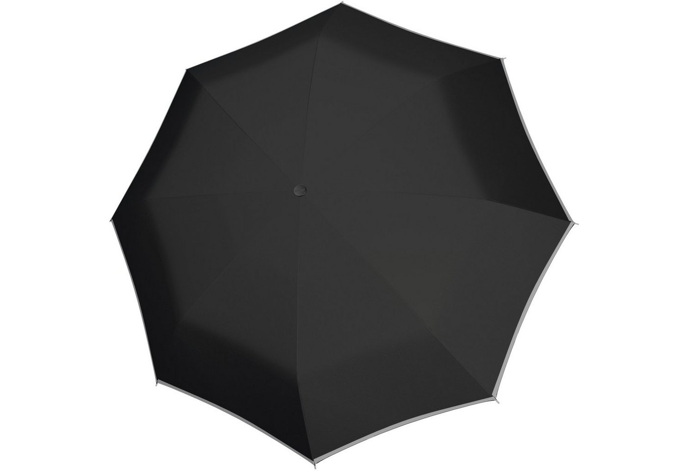 doppler® Taschenregenschirm Mini Light up uni, Black, mit reflektierenden Elementen am Schirmdach von doppler®