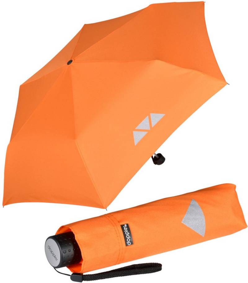 doppler® Taschenregenschirm Super-Mini Havanna Kids Reflex, kleiner, leichter Kinderschirm mit reflektierenden Aufdrucken von doppler®