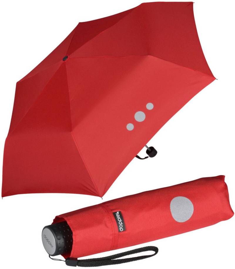 doppler® Taschenregenschirm Super-Mini Havanna Kids Reflex, kleiner, leichter Kinderschirm mit reflektierenden Aufdrucken von doppler®