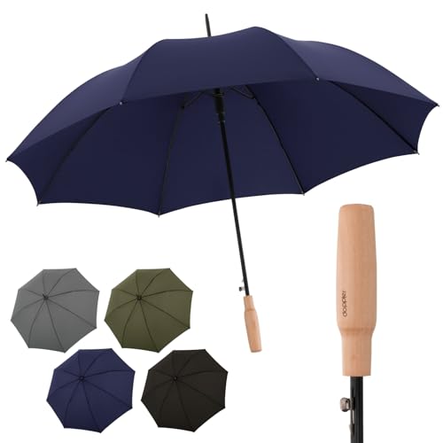 Doppler Nature Stick Regenschirm I nachhaltiger Stockschirm aus PET-Flaschen & Holz I stabiler Automatik-Schirm mit 106cm Durchmesser I robust & sicher bei Wind & Regen von Doppler