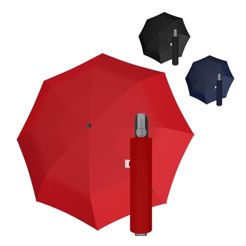 Doppler Protect Duo Regenschirm in Rot I Stabiler Taschenschirm I Auf- / Zu-Automatik I Leicht zu Öffnen & zu Schließen I Carbonsteel-Technik I Robust & sicher bei Regen & Wind von Doppler