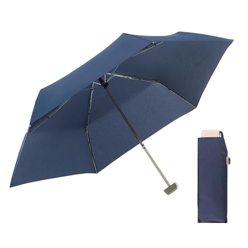 Doppler Regenschirm Traveler Slim in Navy I Flacher Schirm klein & kompakt I Taschenregenschirm I Leichter Taschenschirm für Reisen & für Unterwegs I Einfach zu Öffnen & zu Schließen von Doppler