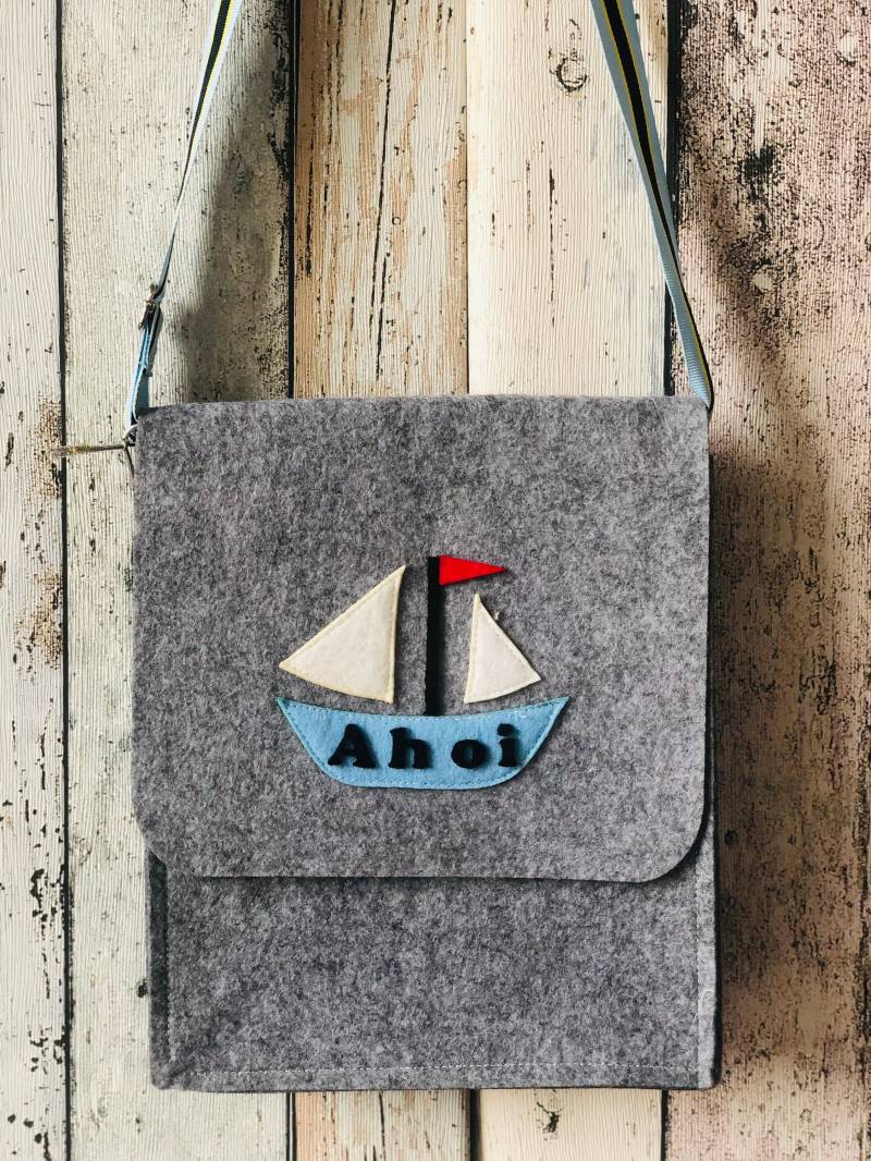 Kindergartentasche - Tasche - Kindertasche - Tasche Aus Filz-3D Optik -Umhängetasche-Ahoi von dorfmadlcom
