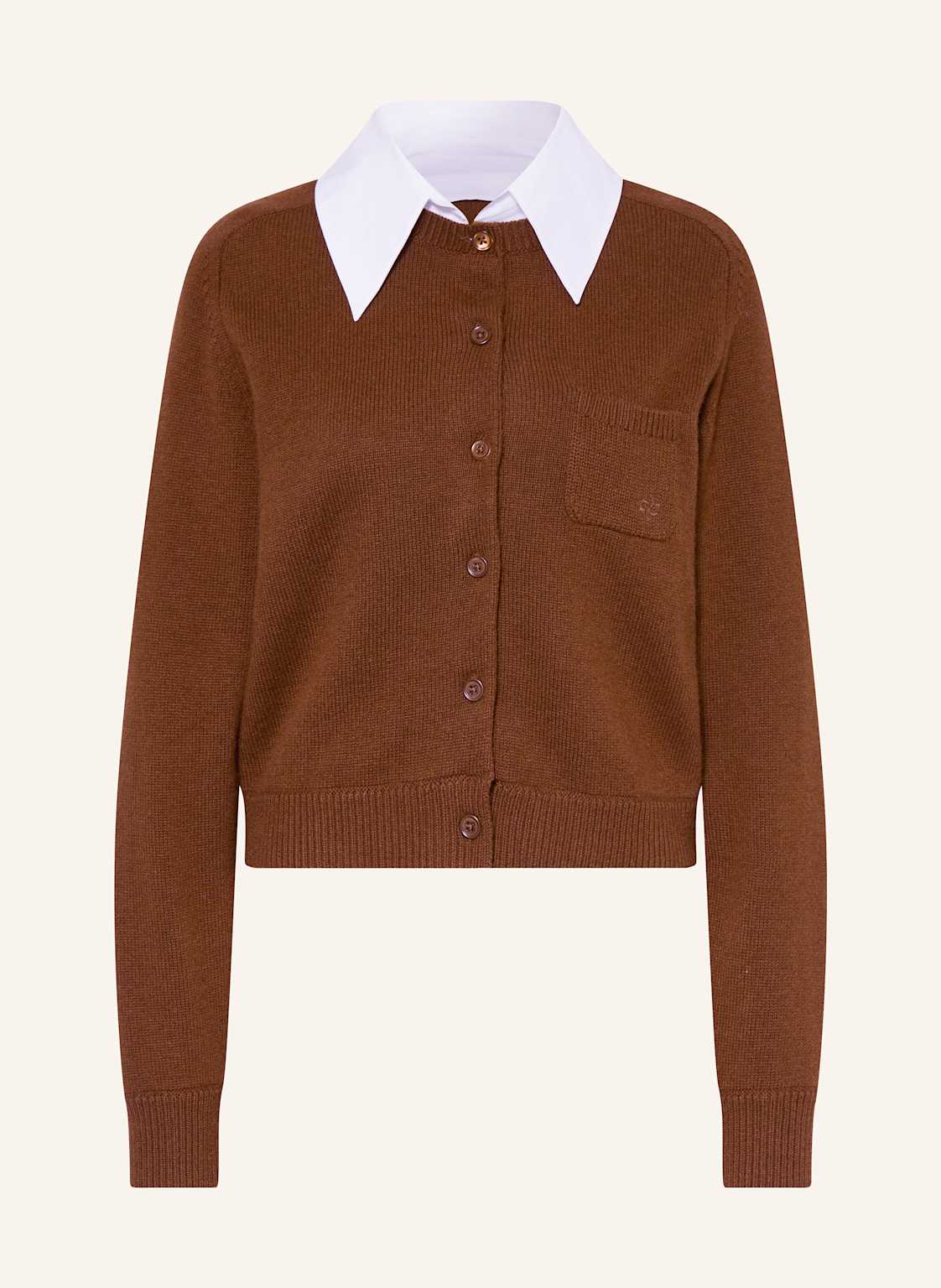 Dorothee Schumacher Strickjacke Elegant Statements Mit Cashmere Und Abnehmbarem Kragen braun von dorothee schumacher