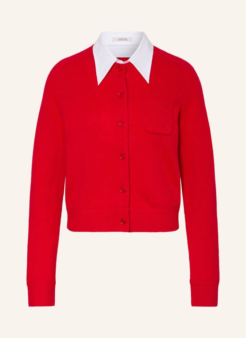Dorothee Schumacher Strickjacke Elegant Statements Mit Cashmere Und Abnehmbarem Kragen rot von dorothee schumacher