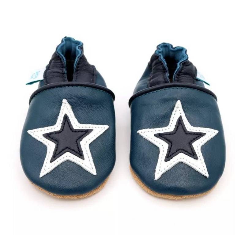 dottyfish Baby Lederschuhe Gr.18 - Krabbelschuhe Lederpuschen Junge 0-6Mon Krabbelschuh von dottyfish