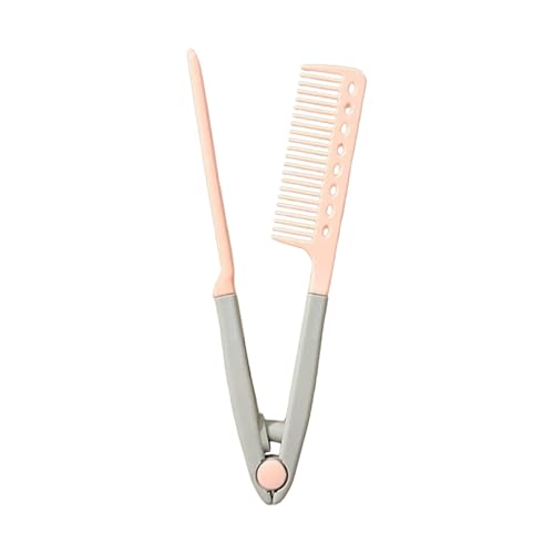 doyandader Haarglätter Kamm | V Form Glätteisen Kamm Zum Stylen - Rutschfeste Ergonomische Griff Für Anfänger Profis Damen Zuhause Salon von doyandader