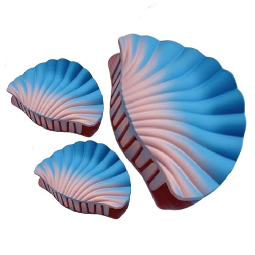 doyandader Mädchen Klammerhaarspangen | Muschelform Spangen Für Dickes Haar | 3 Stück Verlauf Haarklemmen Modeaccessoires Für Pendeln Schule Konzert Yoga Wandern Fest von doyandader