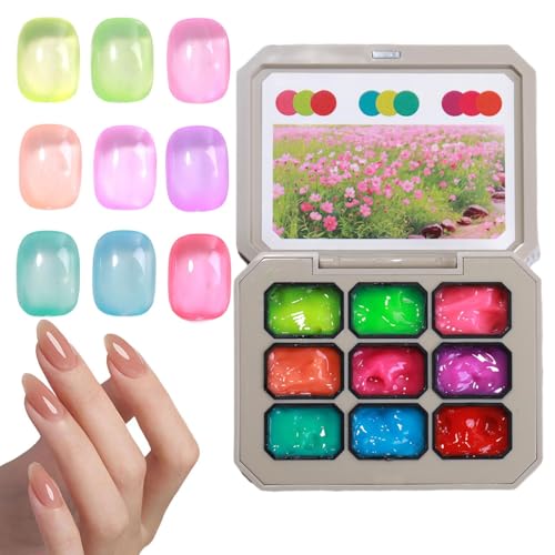 doyandader Nagelgel | 9 Farben Gel Nagellack Kleber Set - Modelliergel Für Frauen Zu Hause Unterwegs Salon von doyandader
