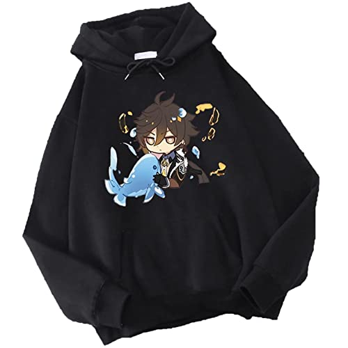 doyouwantmore Genshin Impact Hoodie Anime Spiel Cosplay Kostüm Unisex Genshin Impact Zhongli Bedrucktes Kapuzen Sweatshirt Langarm Pullover Sportbekleidung mit Kängurutasche von doyouwantmore