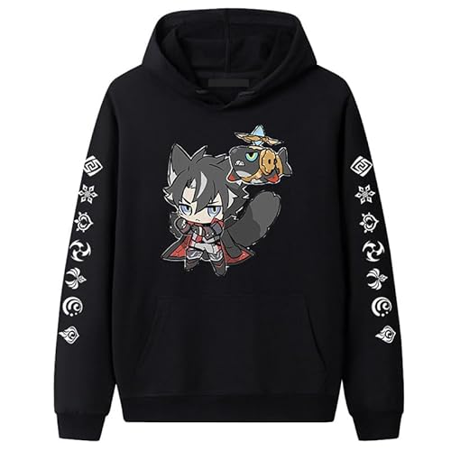 doyouwantmore Genshin Impact Hoodie Wriothesley 3D-gedrucktes Langarm-Sweatshirt Harajuku Casual Game Cosplay Pullover Pullover für Unisex von doyouwantmore