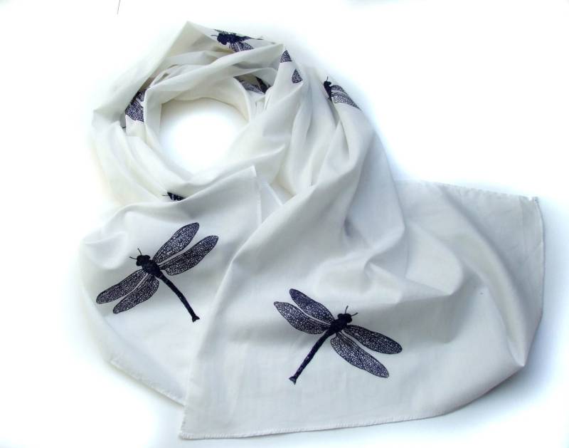 Cotton Scarf With Blue Dragonflies Cotton Scarf With Blue Dragonflies von dragonfly1760