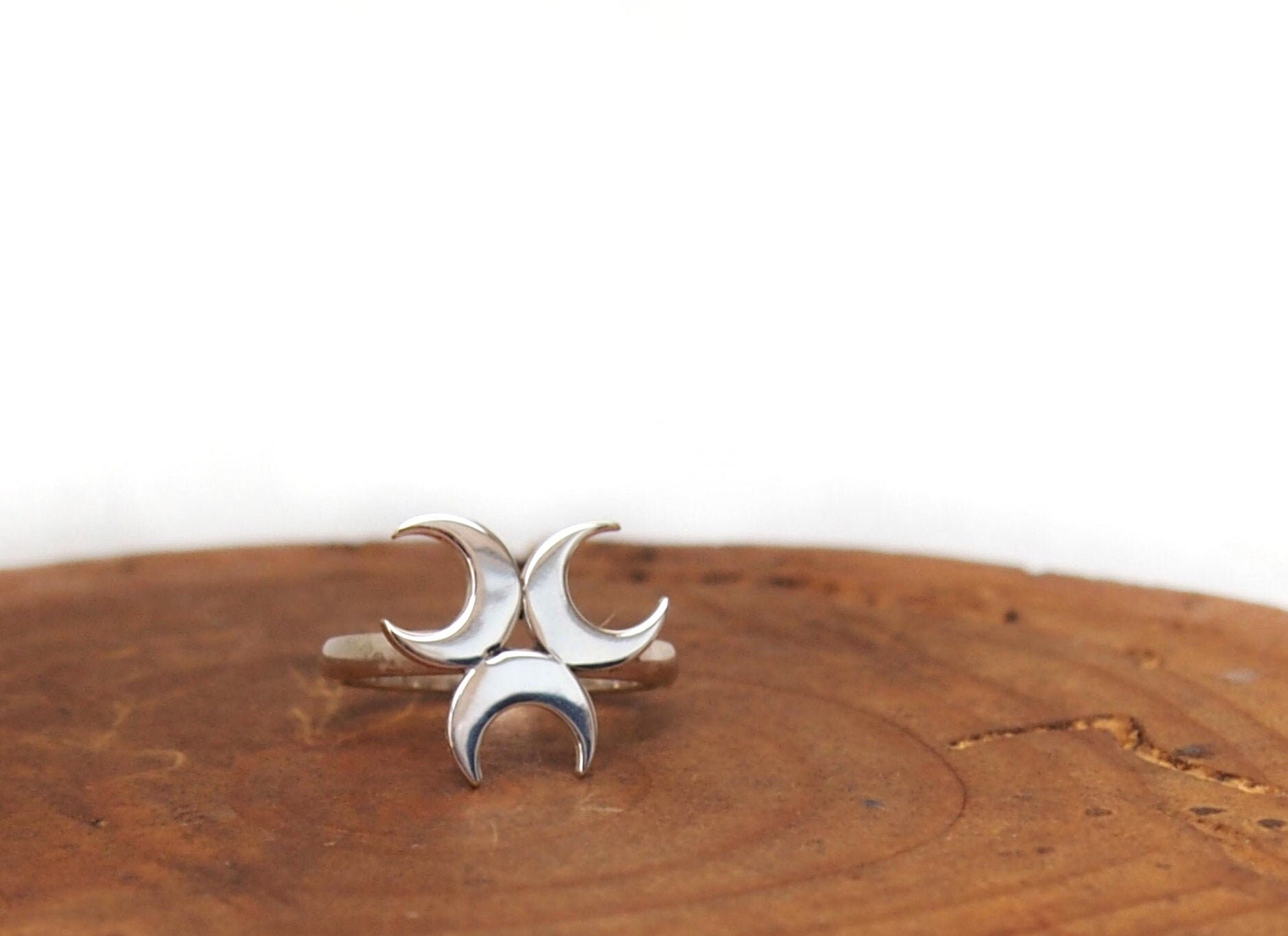 Halbmond Ring Aus Sterlingsilber Handgemachter Schmuck von drawadreamjewelry