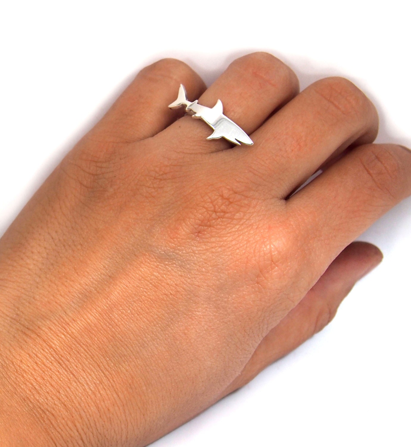 Anillo Tiburón Ajustable Realizado En Plata De Ley 925 von drawadreamjewelry