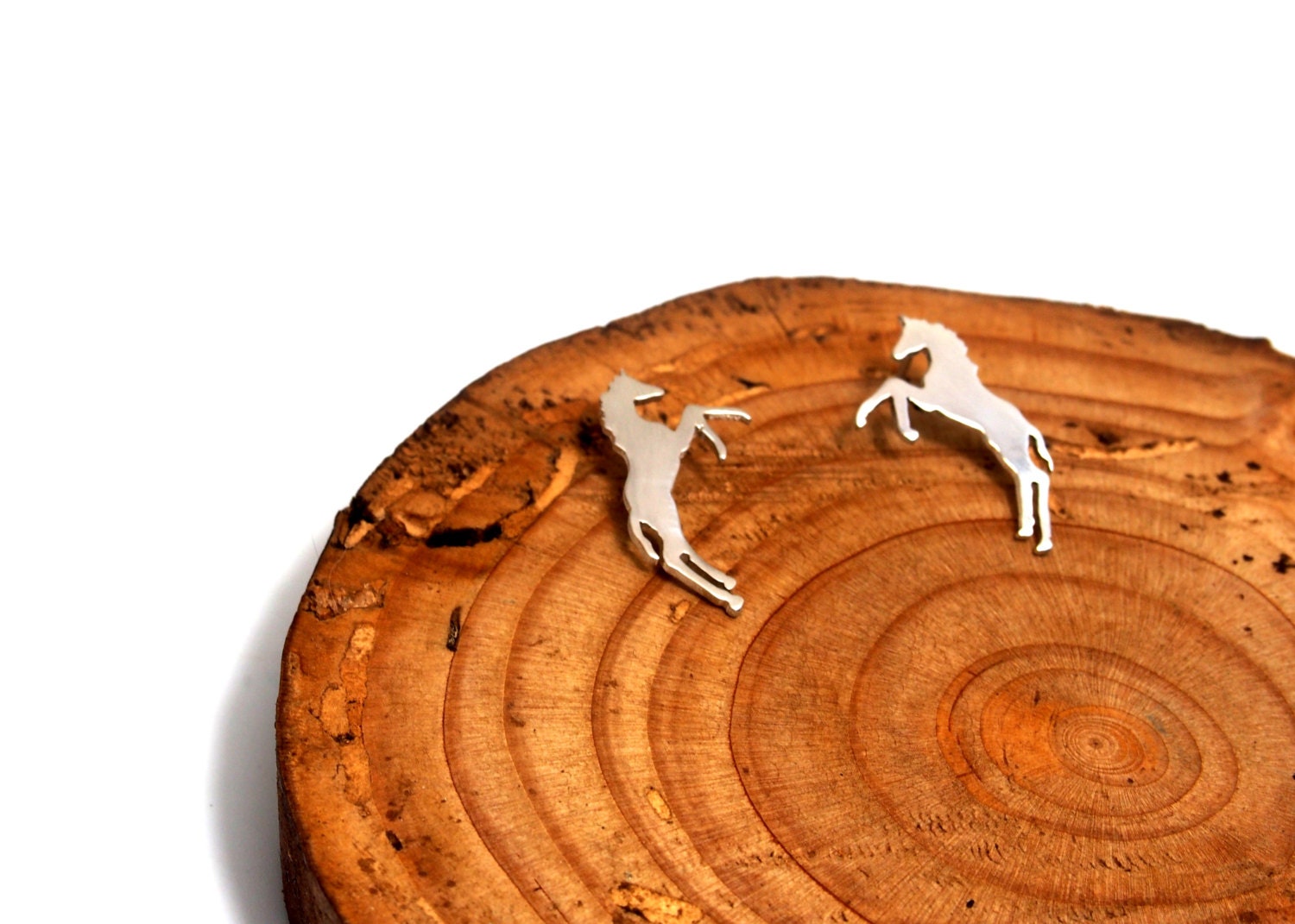 sterling Silber Pferdeohrringe Handgemachter Rodeo Schmuck von drawadreamjewelry