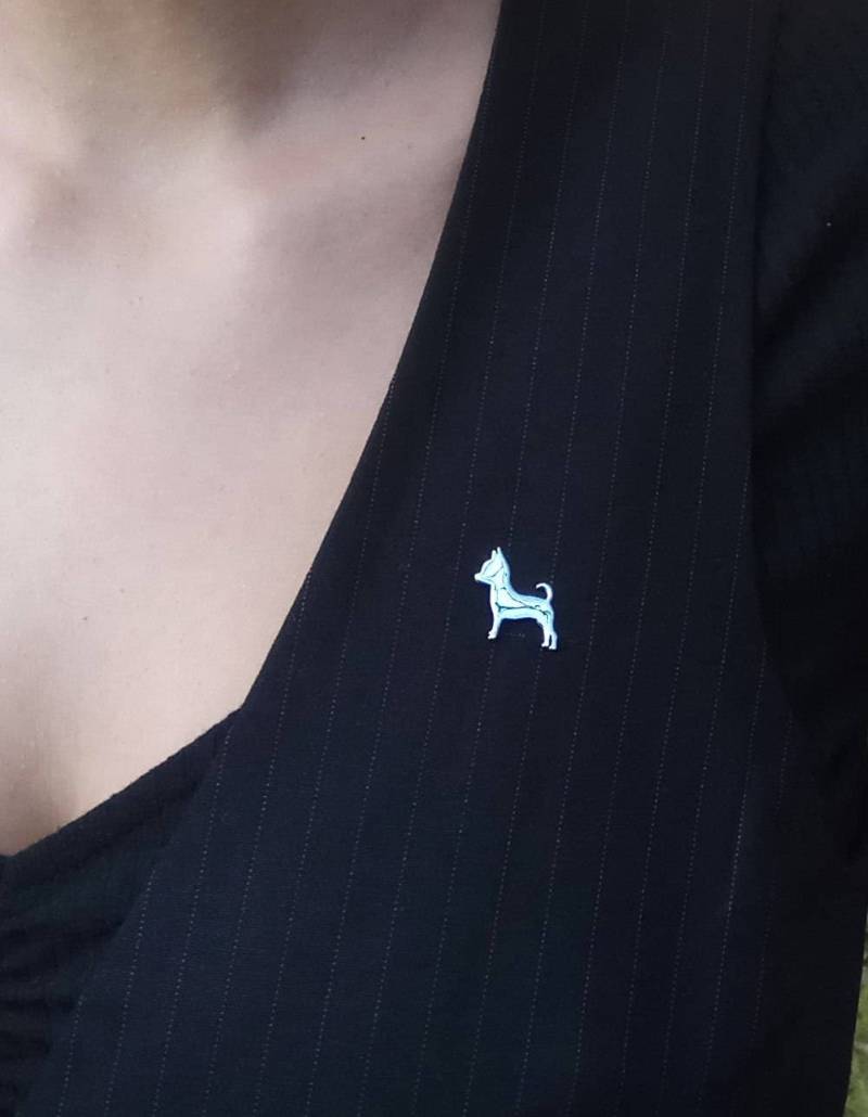 Chihuahua Anstecknadel Handgemachte Hundebrosche von drawadreamjewelry