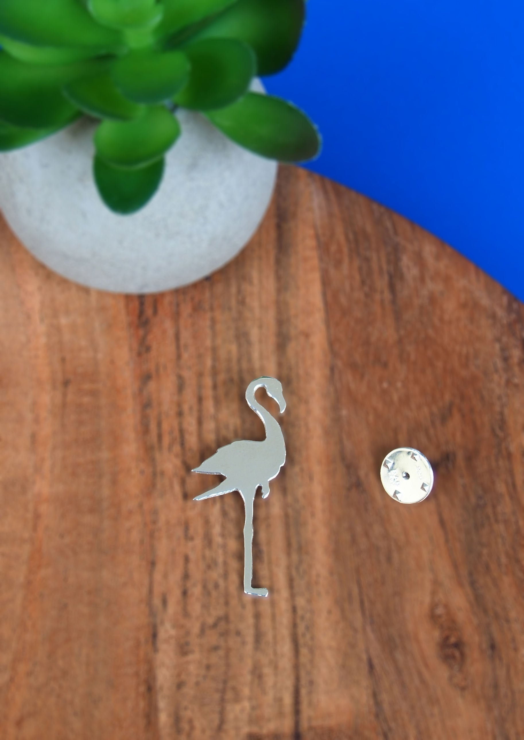 Flamingo Anstecknadel Aus 925Er Silber Handgefertigte Vogelbrosche von drawadreamjewelry