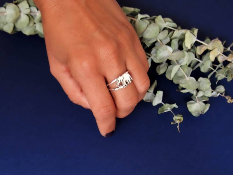 Handgemachte Sterling Silber Elefant Ring Good Luck Schmuck von drawadreamjewelry