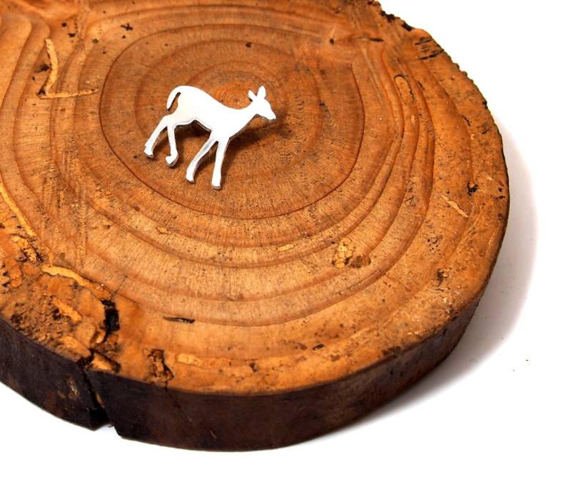 Handmade Sterling Silber Reh Anstecknadel Hirsch Brosche von drawadreamjewelry