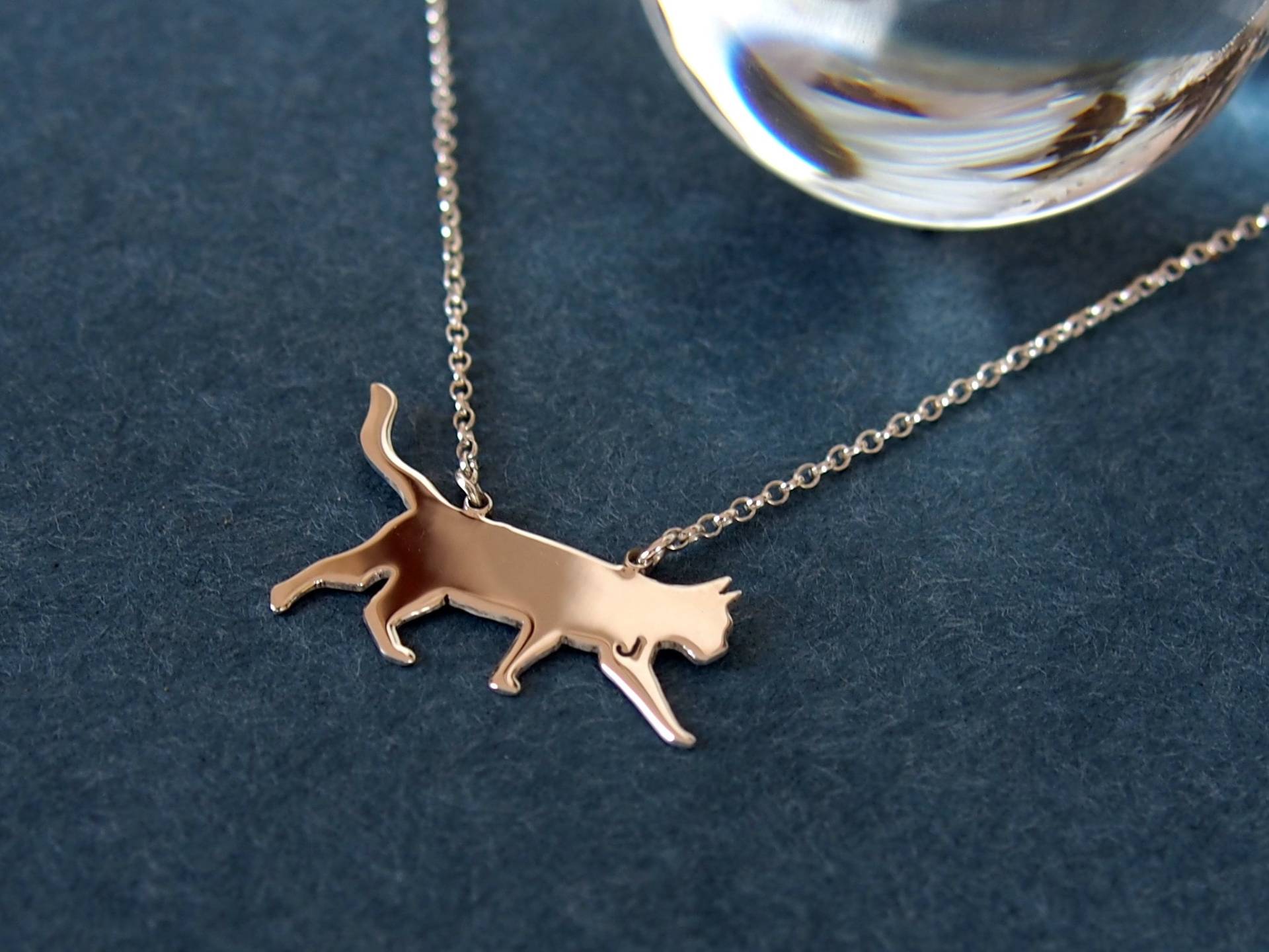 sterling Silber Katze Halskette Handgefertigte Haustier Schmuck von drawadreamjewelry