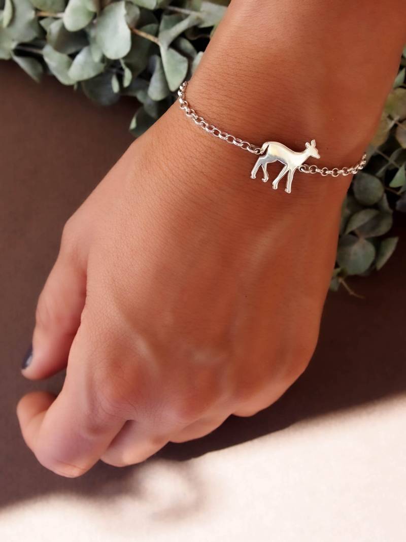 sterling Silber Rehkitz Armband Handgemachte Reh-Fußkette, Tier Schmuck von drawadreamjewelry