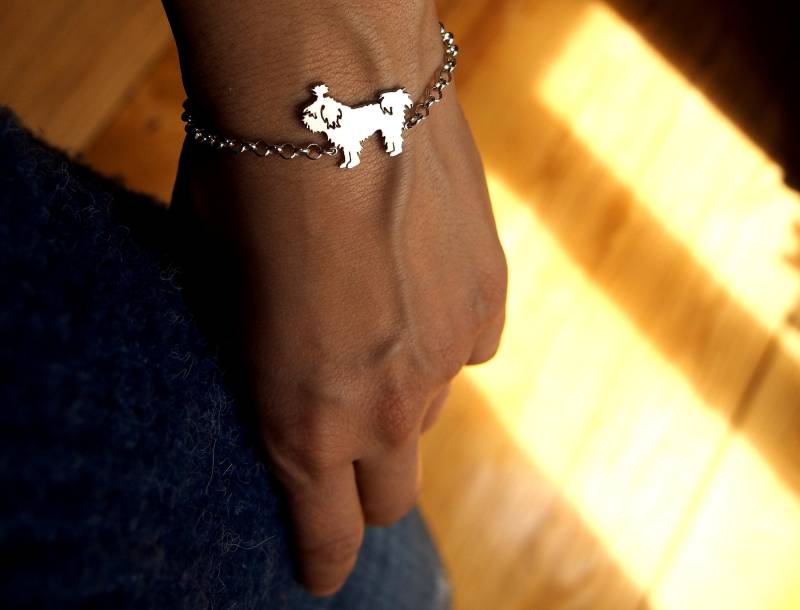 Handgemachte Sterling Silber Malteser Hund Armband - Haustier Schmuck von drawadreamjewelry