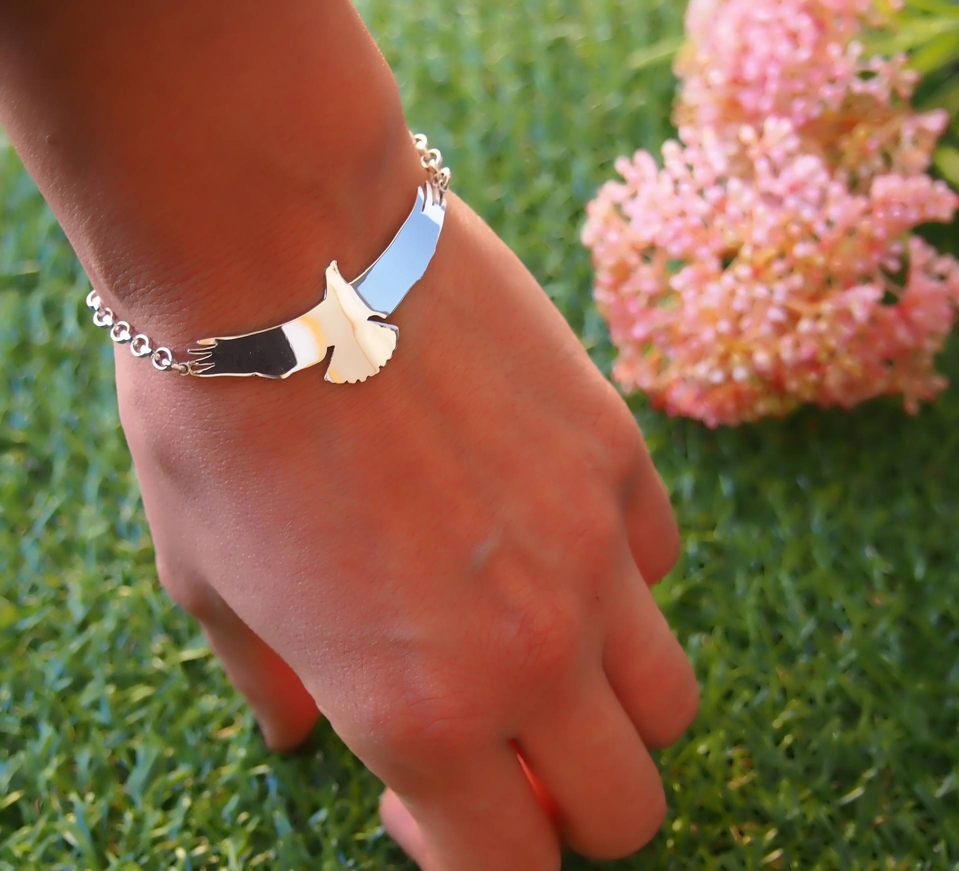 Pulsera Águila. Águila Plateada. Tobillera Halcon. Pájaro. Joyas De Aves. Para Hombre. Guillaume Explorador. Ach. Regalo Los Hombres von drawadreamjewelry