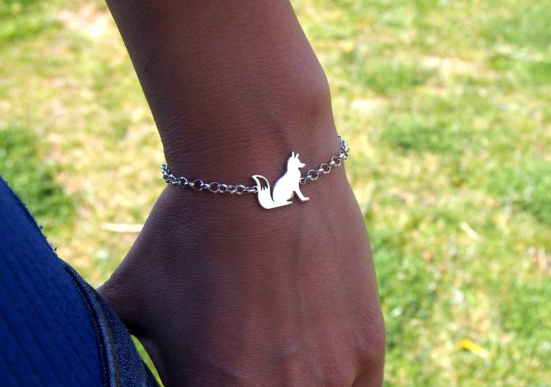 Handgemachtes Sterling Silber Fuchs Armband Oder Anklet von drawadreamjewelry