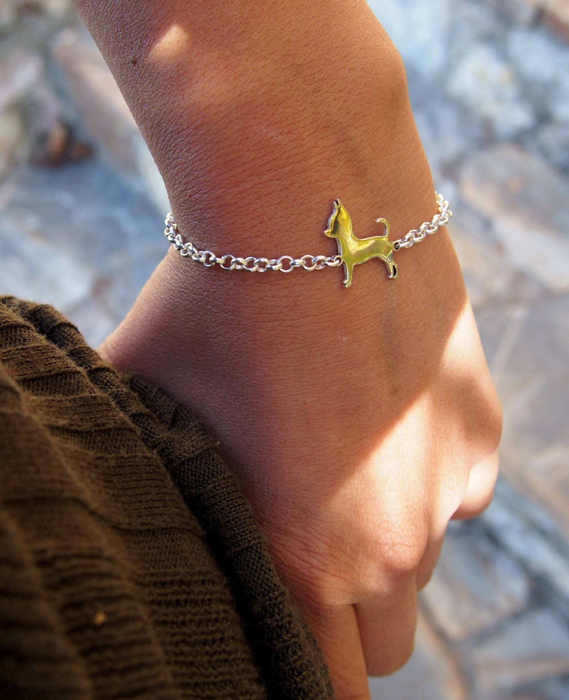 Handgemachtes Sterling Silber Chihuahua Armband Hunde Liebhaber Geschenk von drawadreamjewelry
