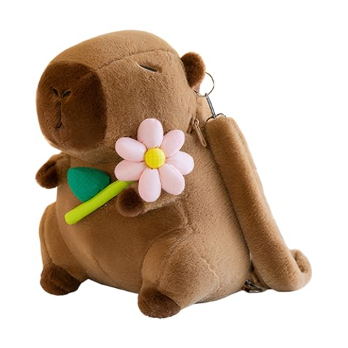 drburpily Plüsch Rucksack Capybara Puppe Tasche für Kinder Jungen Mädchen Polyester Rucksack Kind Schultertasche, Typ+4 30cm von drburpily