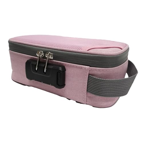 drburpily Schwarze Make up Tasche mit Schloss, abschließbarer Kosmetik Organizer für Männer/Frauen, Stoff Make up Tasche mit abschließbaren Fächern, Box, C von drburpily