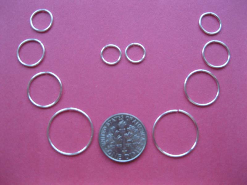 10 Silber Creolen Piercings 5 Verschiedene Größen Nasenringe Tragus Knorpel Kuratiertes Ohr Stacked Ear von dreamrings