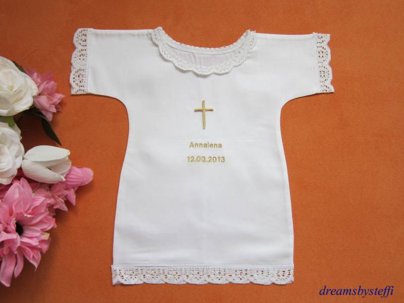 Taufaufleger Taufkleid Spitze Mit Stickerei Name/Datum Und Motiv, Nicht Zum Anziehen Nur Auflegen von dreamsbysteffi