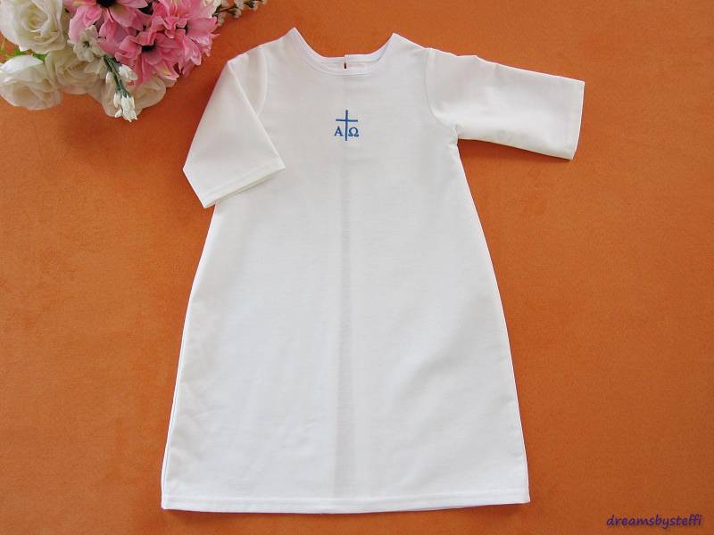 Taufüberwurf Gr. 68 Taufkleid Aus Baumwolle + Gesticktes Motiv Schreibschrift Handmade By Dreamsbysteffi von dreamsbysteffi