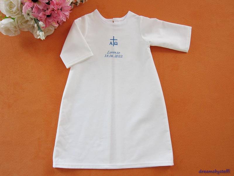 Taufüberwurf Gr. 86 Taufkleid Aus Baumwolle Motiv + Stickerei Schreibschrift Handmade By Dreamsbysteffi von dreamsbysteffi