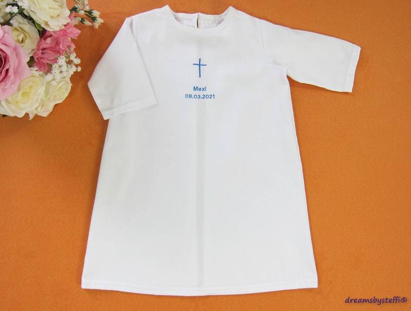 Taufüberwurf Gr. 92 Taufkleid Aus Baumwolle Motiv + Stickerei Blockschrift Handmade By Dreamsbysteffi von dreamsbysteffi