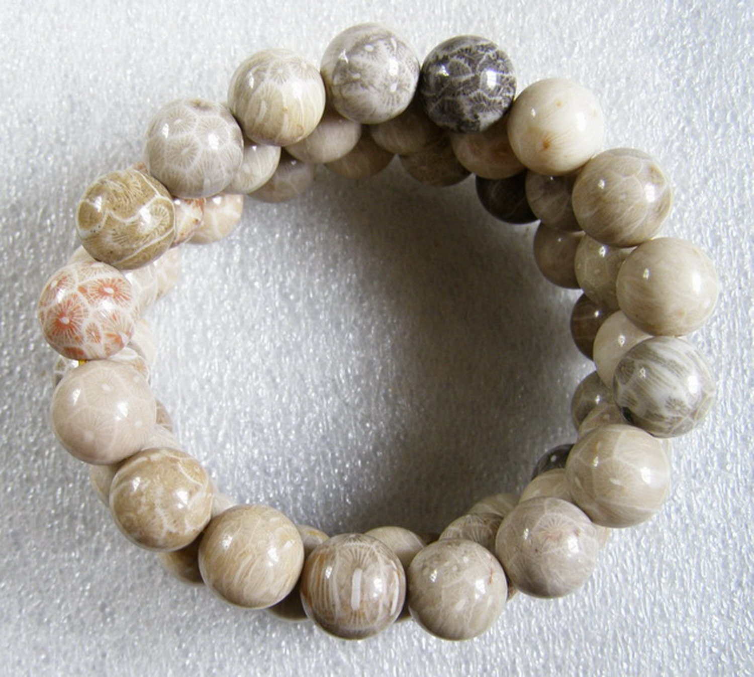 6.8" Natürliche Korallen Fossil Stretch Bracelet/Round Perlen A1184 - 236 Ct 6.8" Natürliche Korallen Fossil Stretch Bracelet/Round Perlen A1184 - 236 Ct von dreamshop19