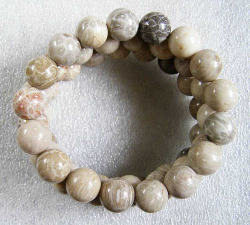 6.8" Natürliche Korallen Fossil Stretch Bracelet/Round Perlen A1184 - 236 Ct 6.8" Natürliche Korallen Fossil Stretch Bracelet/Round Perlen A1184 - 236 Ct von dreamshop19