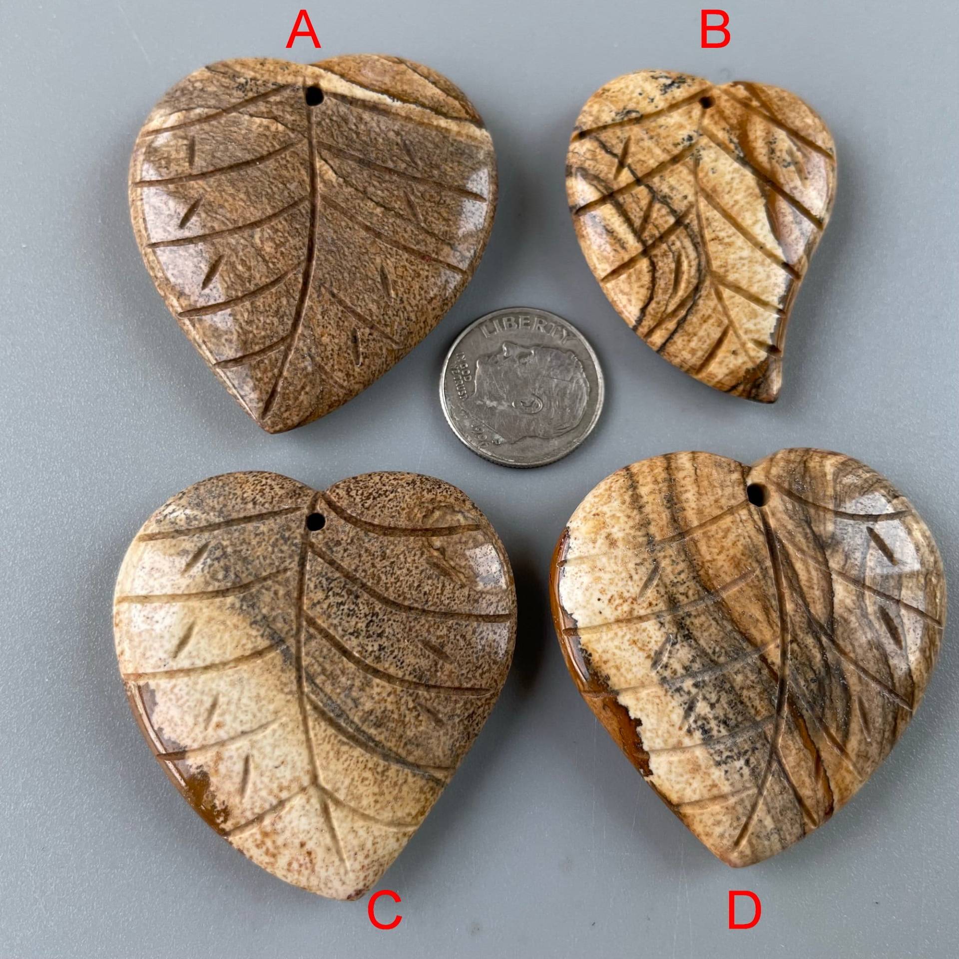 Natürlicher Bilder Jaspis Blatt Anhänger B4115 Natürlicher Bilder Jaspis Blatt Anhänger B4115 von dreamshop19