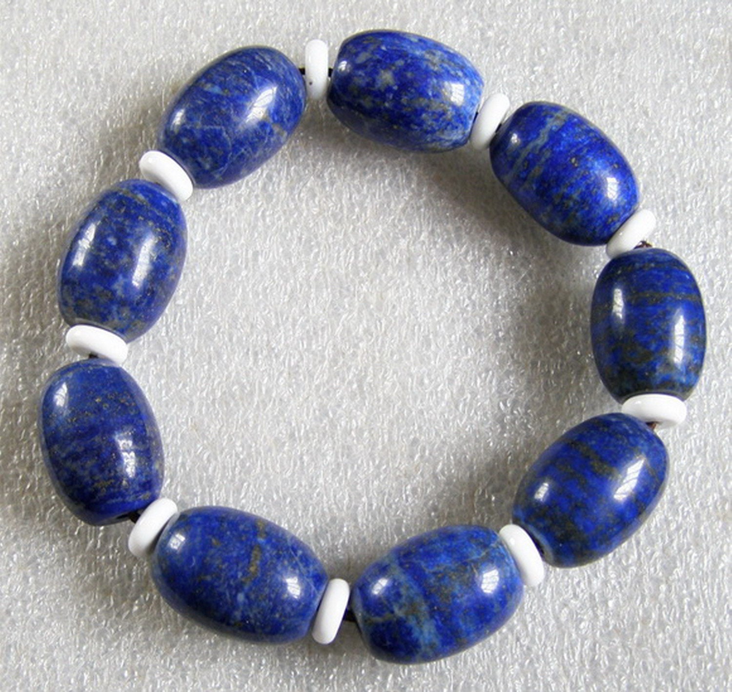 stretcharmband Natürlichen Blauen Lapislazuli 6, 9 "/ Barrel Perlen 15 Mm C1667 - 2, 74 Oz stretcharmband Natürlichen Blauen Lapislazuli 6, 9 "/ Barrel Perlen 15 Mm C1667 - 2, 74 Oz von dreamshop19