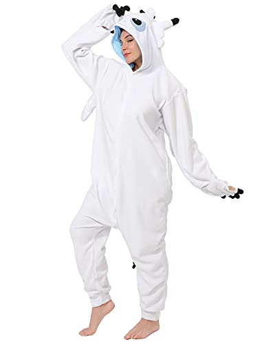 dressfan Tier Drache Kostüm Drache Jumpsuits Drache Pyjamas Cosplay Kostüm Weihnachten Halloween Schlafanzug für Unisex Erwachsene Jugendliche Kinder Schwarz (Weiß, S) von dressfan