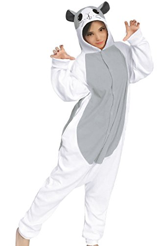 dressfan Tier Hamster Pyjamas Cosplay Kostüm Erwachsene Mädchen Damen(S, Grau) von dressfan