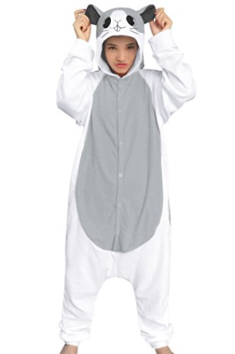 dressfan Tier-Kostüm, Hamster-Pyjama, für Damen und Mädchen, grau, Large von dressfan