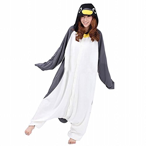 dressfan Unisex Tier Pyjamas Erwachsener Pinguin Cosplay Kostüm (L(66"-70"), Grey) von dressfan