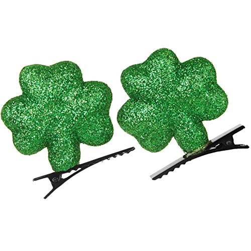 dressforfun 302551 - St. Patrick's Day Haarclip glitzernde Kleeblätter, grün funkelnde, dreiblättrige Kleeblätter von dressforfun