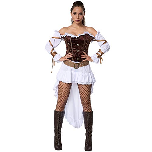 dressforfun 900487 - Damenkostüm Steampunk Palastwache, Satinkleid mit unterschiedlich lang geschnittenem Rock (L | Nr. 302317) von dressforfun