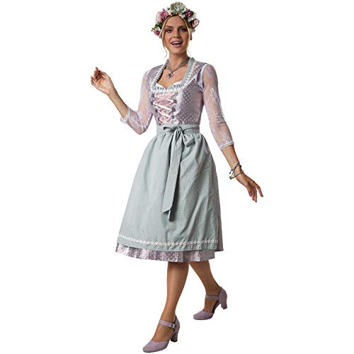 dressforfun 900582 Midi-Dirndl, Tailliert geschnittenes, kurzes Dirndl in edler Optik - Diverse Größen - (L| Nr. 302892) von dressforfun