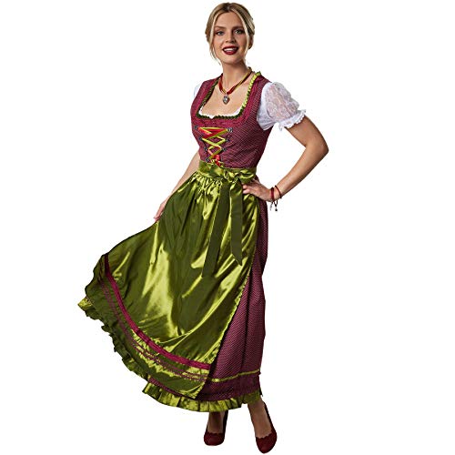 dressforfun 900587 Maxi-Dirndl, Langes, gepunktetes Dirndl in traditionellem Stil - Diverse Größen - (S| Nr. 302915) von dressforfun