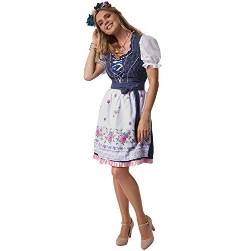 dressforfun 900613 Mini-Dirndl, Kurzes Dirndl in klassischer Optik, fein gestaltete Schnürung - Diverse Größen - (L| Nr. 302967) von dressforfun