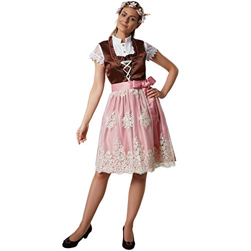 dressforfun 900616 Mini-Dirndl, Tailliert geschnittenes, kurzes Dirndl, edle Schnürung - Diverse Größen - (L| Nr. 302982) von dressforfun